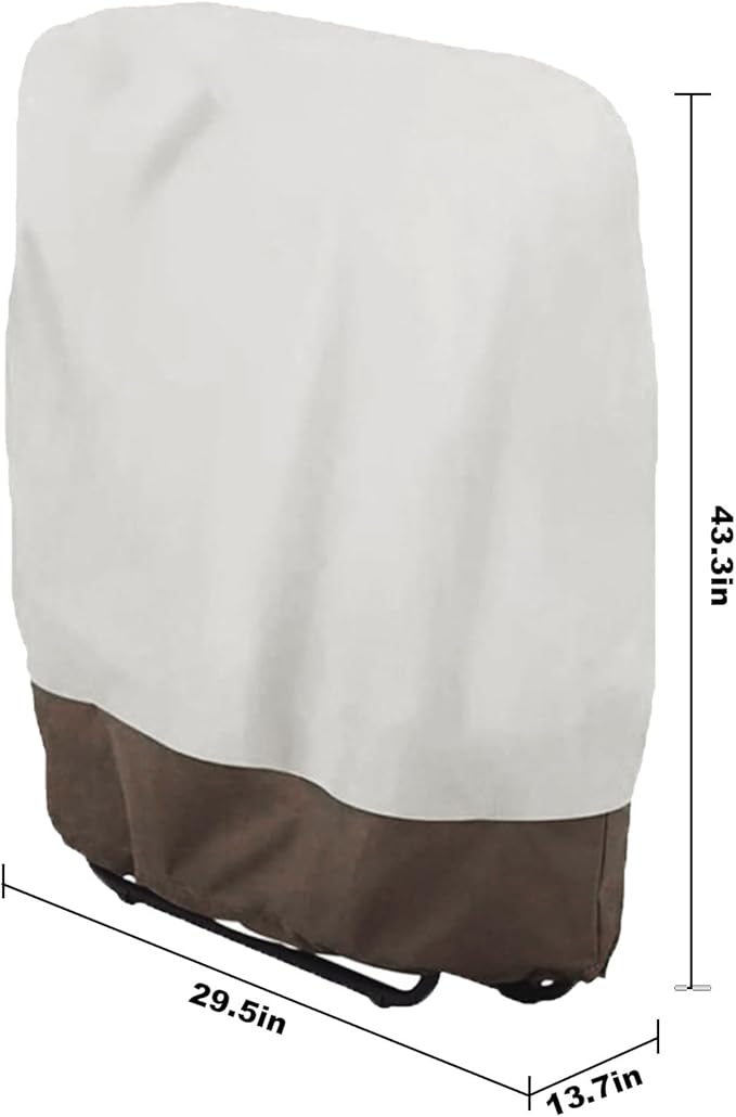 420D Oxford Waterproof UV Resistant Outdoor Zero Gravity Folding Chair Cover Waterproof Dustproof Lawn Patio Furniture Covers All Weather Protection Garden Chairs Cover (Beige+Coffee color)