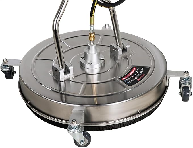 ECCPP 24 Inch Pressure Washer Surface Cleaner with 4 Wheels Stainless Steel for Household Cleaning 3/8" Quick Connector