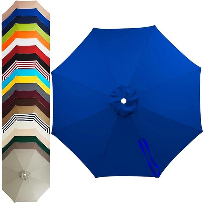 11ft – 8 Ribs Patio Umbrella Replacement Canopy,Waterproof UV-Resistant Outdoor Round Umbrella Top Cover for Outdoor Garden Deck Backyard