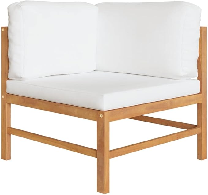 Patio Lounge Set with Cream Cushions,Patio Furniture Sets,Patio Conversation Sets,Outdoor Furniture Sets,for Garden,Backyard,Outdoor,6 Piece Solid Teak Wood