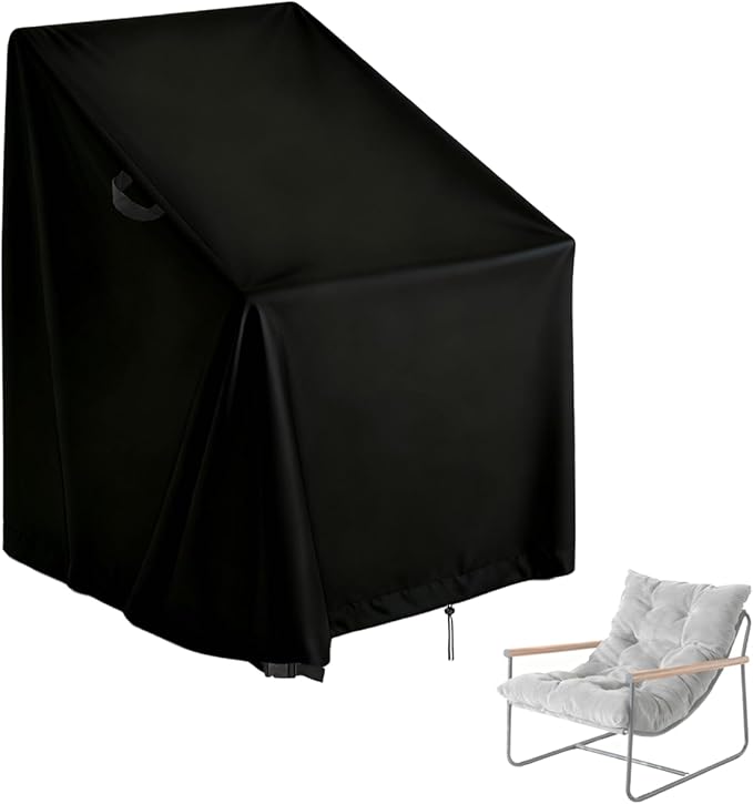 High Back Patio Chair Cover,Waterproof Covers for Stackable Dining Chairs,Outdoor Patio Furniture Seating Set Shield (43"W x 42"D x 42"H,1-Pc)