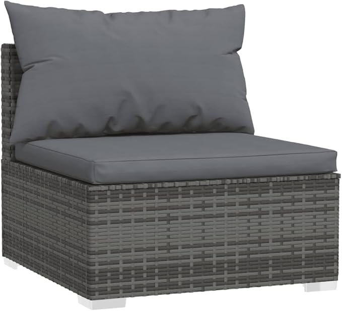 Patio Lounge Set with Cushions,Conversation Patio Furniture Porch Furniture Sets Garden Furniture Suitable for Patio, Deck, Front Porch, Poolside or Balcony Poly Rattan Gray