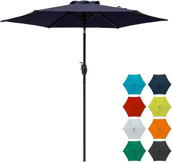 SUNVIVI OUTDOOR Outdoor Patio Umbrella, Patio Umbrella, Market Umbrella, Large Outdoor Umbrella, Metal Pole Umbrella with Push Button Tilt and Crank, Polyester Canopy