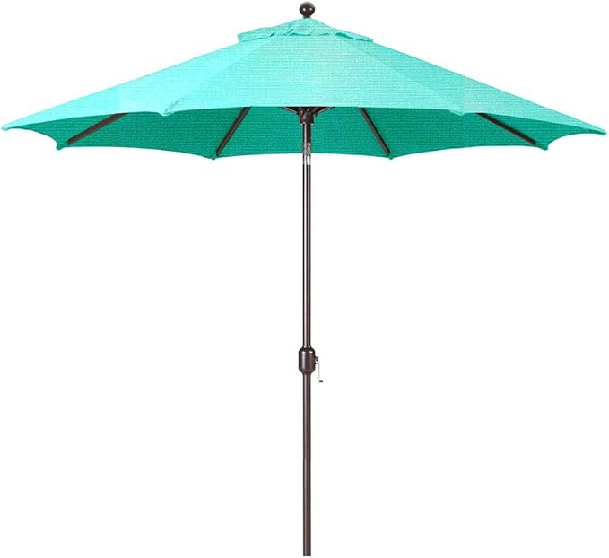Galtech Stand Alone Umbrella, Octagon Patio Design, Auto Tilt Function, Fade-Resistant Sunbrella Fabric, Threaded Bottom Pole for Stability (7.5-FT Antique Bronze Frame Sunbrella: Aruba)
