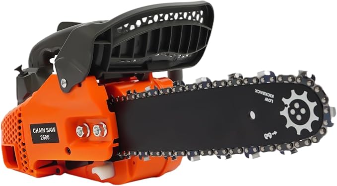 12 Inch Top Handle Chainsaw, 25.4cc 2-Stroke Gas Powered Motorized Saw, Lightweight Arborist Chainsaw with Easy Start System for Tree Pruning, Limbing and Farm Garden Clearing