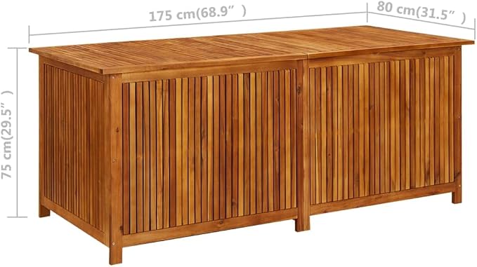 Gardening Supplies patio storage box Deck boxes Patio Storage Box 68.9"x31.5"x29.5" Solid Acacia Wood