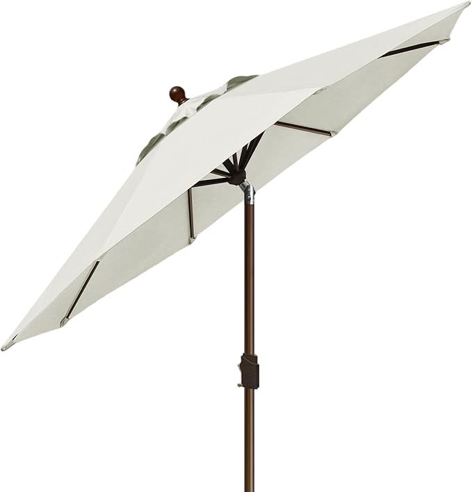 EliteShade USA 10-Year-Non-Fading 9Ft Market Patio Umbrella, UPF 50+ UV Protection Performance Sun Umbrella, Heavy Duty Commercial Grade Outdoor Table Umbrella with Crank & Tilt, Windproof Vented Top for Garden, Pool, Deck and Outdoor Playsets, White