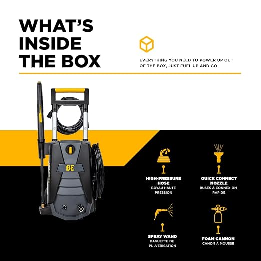BE Power Equipment 2000 PSI 1.7 GPM Cold Water Corded Electric Pressure Washer