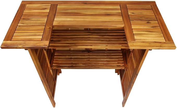 vidaXL Bar Table, Outdoor Pub Table, Bistro Table, Counter Height Table for Balcony Porch Garden Deck Backyard, Farmhouse, Solid Acacia Wood