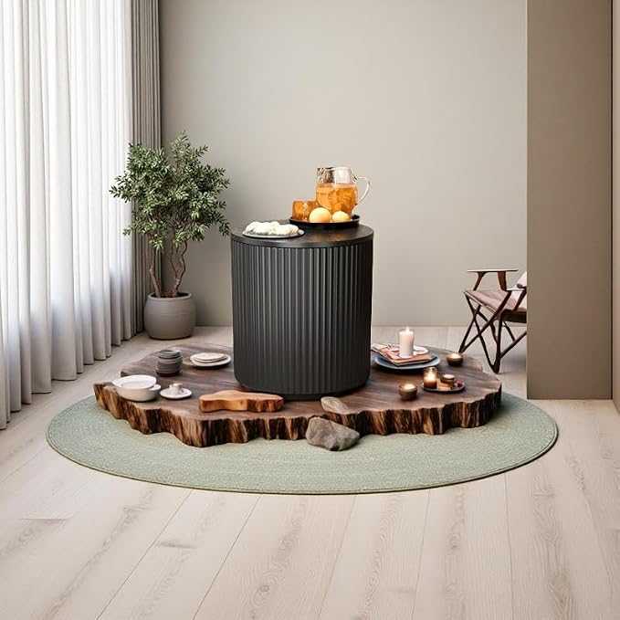 Outdoor Cooler Side Table, Patio Portable Ice Bucket Cooler