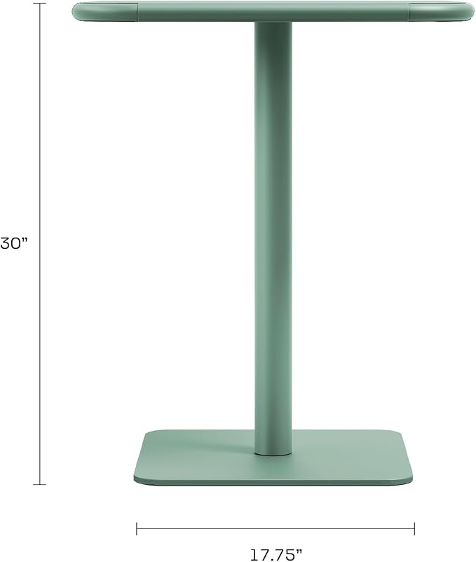 Jamesdar, Haley, Square Heavy Duty Commercial Steel Bistro Dining Table, All Steel Construction, Indoor Outdoor Restaurant & Café Use, 300 lb Capacity, 24" D x 30" H, Aloe Green
