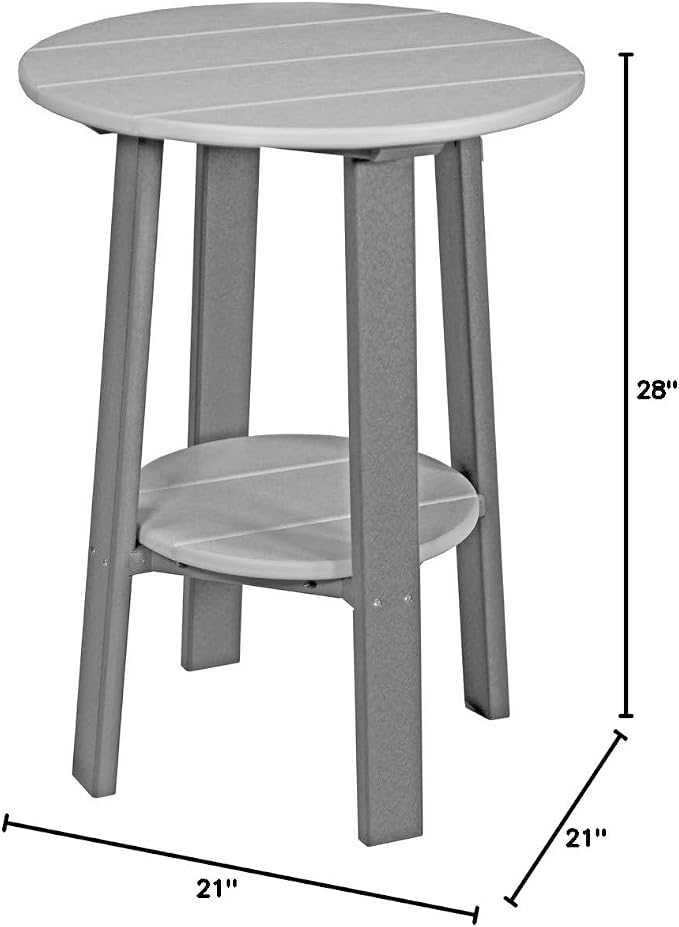 LuxCraft Deluxe End Table 28" Dove Grey/Slate