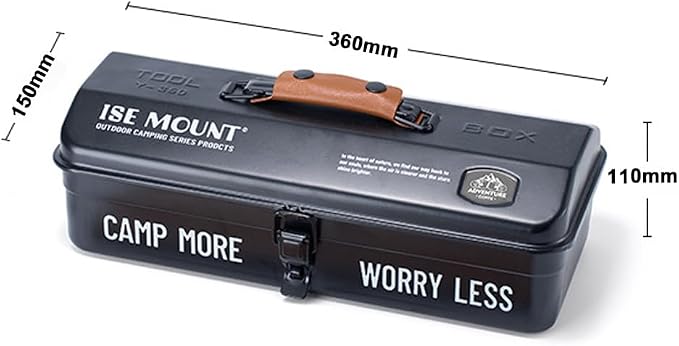 HUIOP Portable Metal Tool Box with Handle, Water Repellent, 1 Compartment