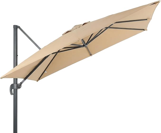 BPS 10'x10' Cantilever Umbrella Replacement Canopy for 8 Ribs Square Offset Umbrella, Outdoor Canopy Replacement for Patio Parasol, Canopy Only