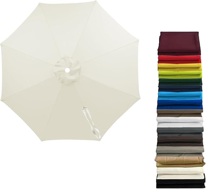 11ft Umbrella Replacement Canopy, Patio 8 Ribs Sun Umberlla Cover UV 50+ Protection Waterproof Cantilever for Garden, Backyard, Pool
