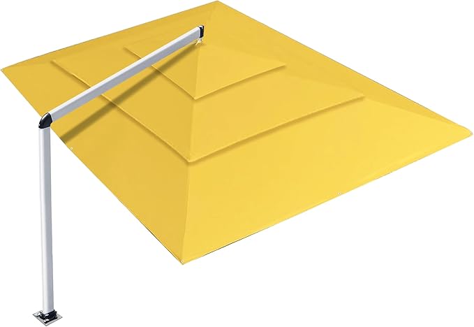 EliteShade USA Atlas 3-Tier 10x13FT Full Aluminum Cantilever Patio Umbrella for Outdoor Restaurant Garden Courtyard Deck Pool and Marketing with Light (No battery), Sunflower Yellow