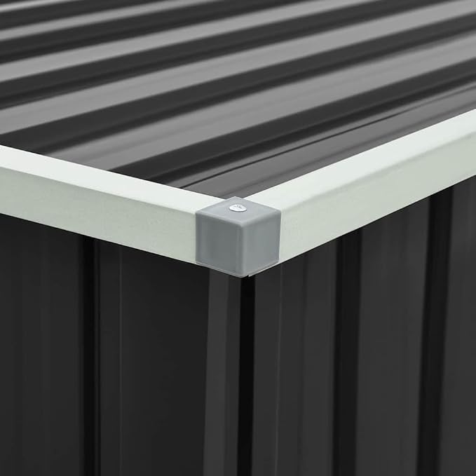 Galvanised Steel Garden Storage Box, 67.3x39x36.6 Inch Large Patio Cushion Storage Chest for Outdoor Tools, Toys, and Garden Equipment, Anthracite