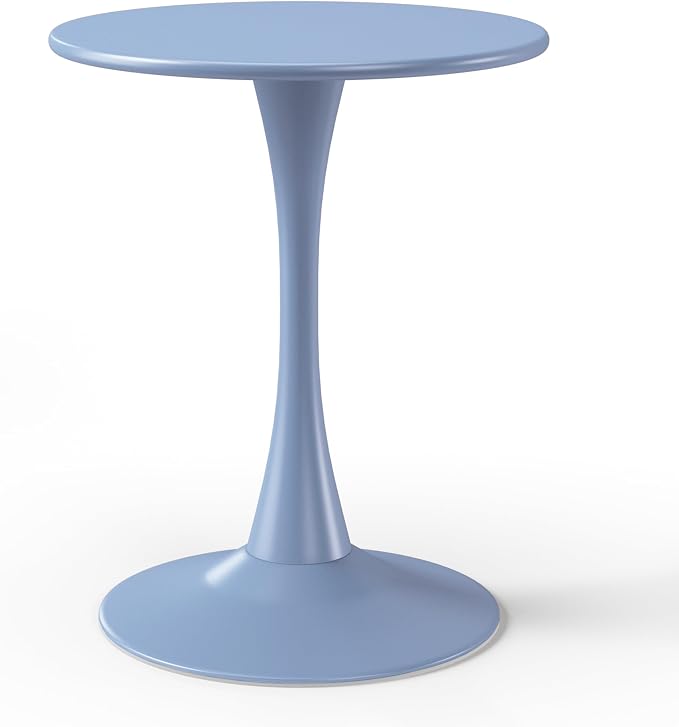 WestinTrends Playa 23.5" Round Outdoor Indoor Metal Cocktail Dining Table, French Blue