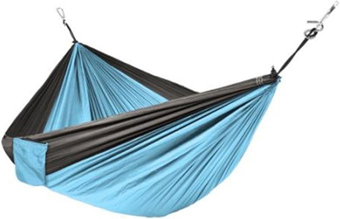 Travel Double Hammock Swing, Portable Camping Hammock with Straps and Carabiner, Lightweight Nylon Parachute Hammocks, for Beach Patio Hiking (Color : A, Size : 270x140cm)
