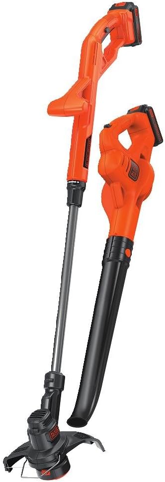 BLACK+DECKER 20V MAX Cordless Hedge Trimmer, 22-Inch (LHT2220) & 20V MAX* POWERCONNECT 10 in. 2in1 Cordless String Trimmer/Edger + Sweeper Combo Kit (LCC222)