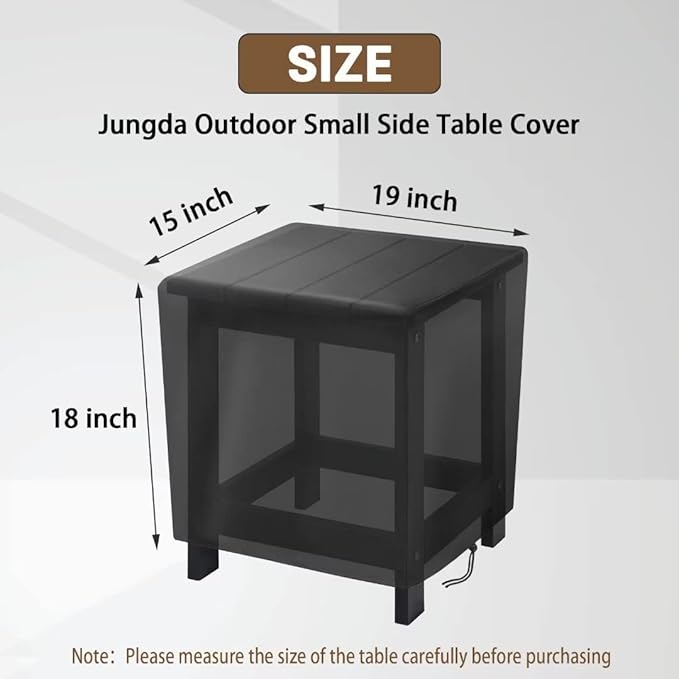 Outdoor Small Side Table Cover, 19 Inch Patio Small Side Table Cover for Outside,Waterproof Patio Furniture Covers, Heavy Duty Outdoor Furniture Covers- 19 x 15 X 18 Inch