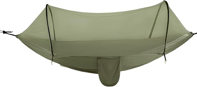 Portable Hammock, Mosquito Net for Hammockbuilt Net High Load Bearing, Perfect for Backpacking Hiking(Army Green,260 * 140cm)