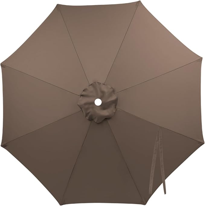 Patio Umbrella Replacement Canopy 6.6ft 7ft 8.2ft 9.2ft 9.8ft for 6/8 Ribs, Market Umbrella Top Cover, UV Protective Waterproof Polyester Fabric, Canopy Only