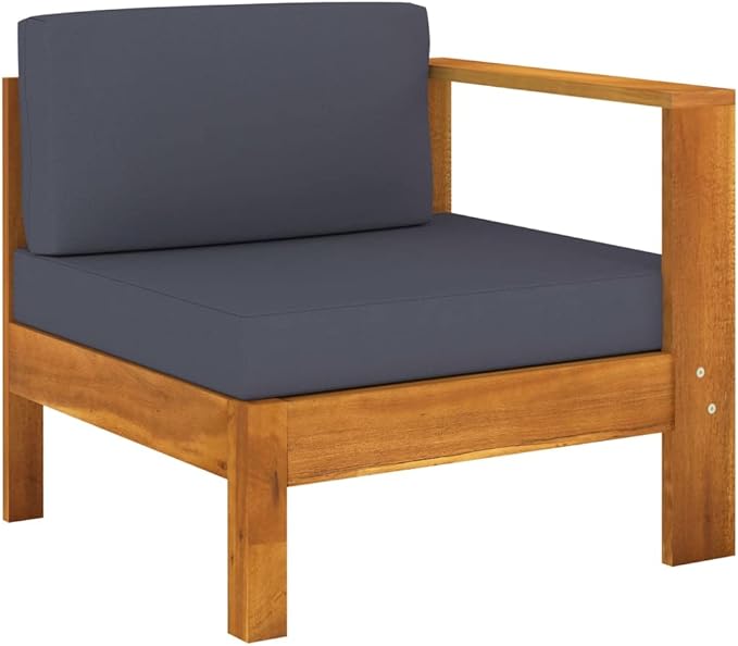 Patio Lounge Set with Dark Gray Cushions,Outdoor Patio Furniture,Outdoor Chat Conversation Set,for Patio,Backyard,Garden,Outdoor,6 Piece Acacia Wood
