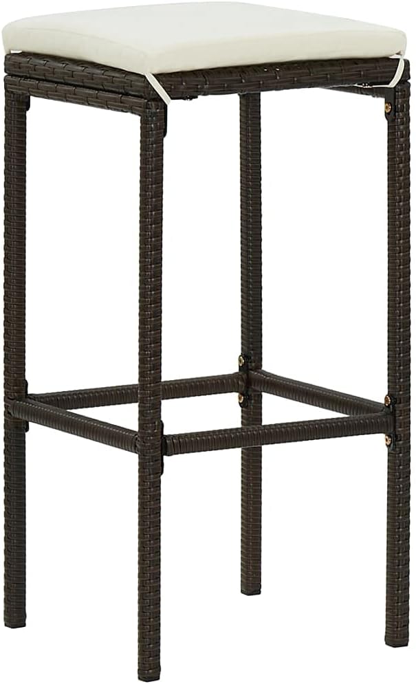 Patio Bar Set with Cushions,Patio Lounge Set,Conversation Sets,Outdoor Garden Table and Chairs Sets,Outdoor Patio Furniture,for Patio,Backyard,Garden,5 Piece Brown