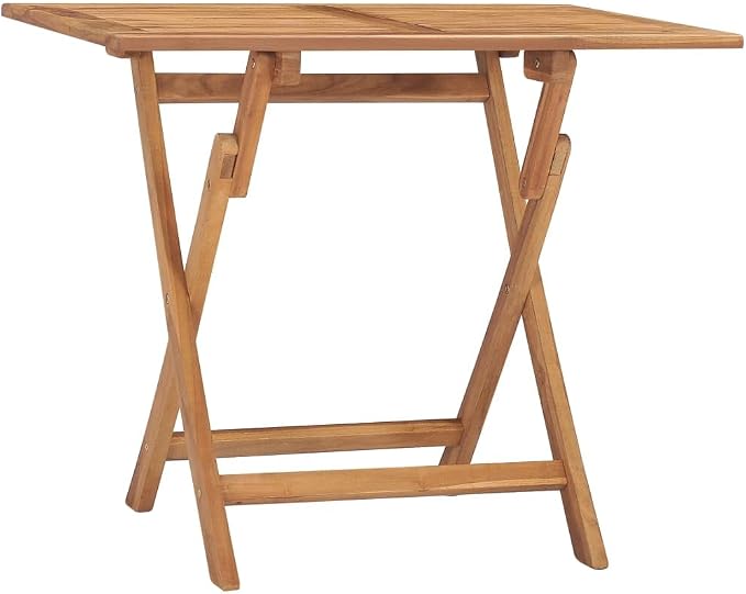 vidaXL Folding Garden Dining Table 35.4"x23.6"x29.5" Solid Teak Wood