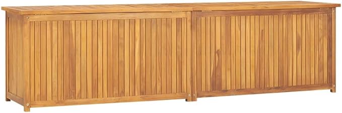 Solid Wood Patio Storage Box Outdoor Storage Bench, Solid Teak Wood Deck Box, Wooden Outdoor Storage Organization Box with Liftable Top for Garden,Patio,Backyard, 78.7"x19.7"x21.7"