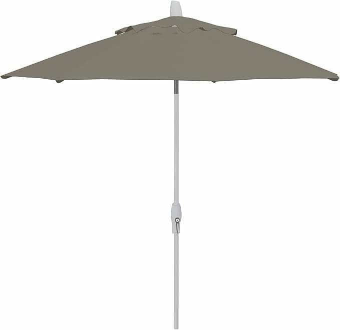 Treasure Garden 9ft Patio Umbrella – Outdoor Furniture Market Umbrella – Deluxe Auto-Tilt – White Aluminum Frame (O’bravia, Boulder)