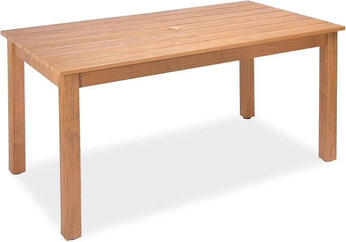 ZHUSI Outdoor Dining Table HDPE Material (Teak, 1 Table)