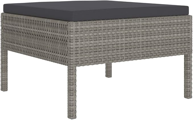 Patio Lounge Set with Cushions,Patio Furniture Sets,Patio Conversation Sets,Outdoor Furniture Sets,for Garden,Backyard,Outdoor,11 Piece Poly Rattan Gray