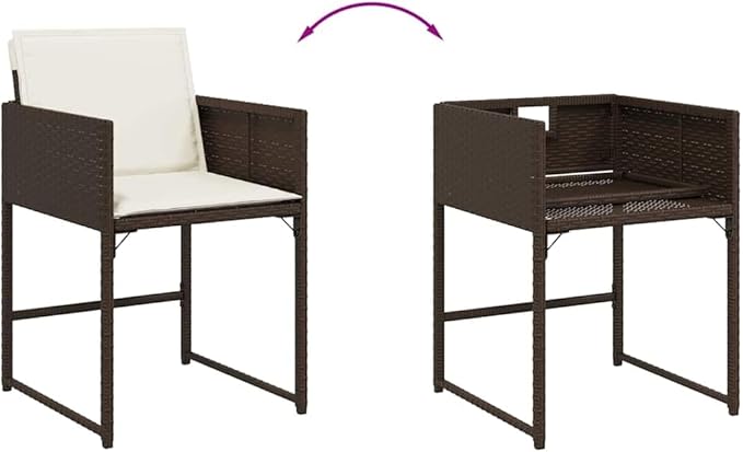 13 STK. Garden Dining Set Brown Cream White Poly Rattan Outdoor Furniture Set Style Practicality Patio Conversation Outdoor Dining