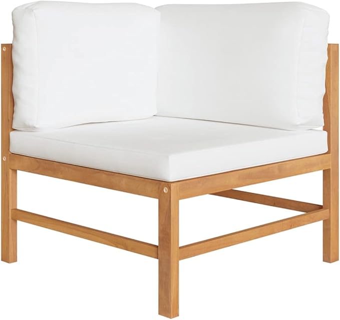 Patio Lounge Set with with Cream Cushions,Patio Furniture Sets,Patio Conversation Sets,Outdoor Furniture Sets,for Garden,Backyard,Outdoor,5 Piece Solid Teak Wood