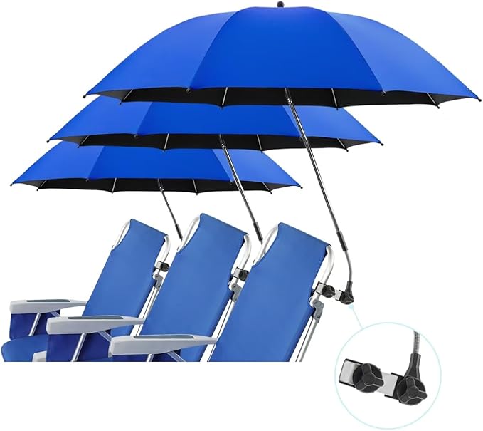 Beach Umbrella, 360 ° Chair Umbrella with Clamp, UPF50+ Shade for Beach, Sand, Patio, Yard (Not Includ Chair)