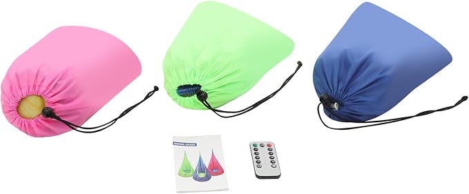3PCS Light Up Kids Pod Swing Seat Upgraded Kids Hanging Hammock Swing with Light