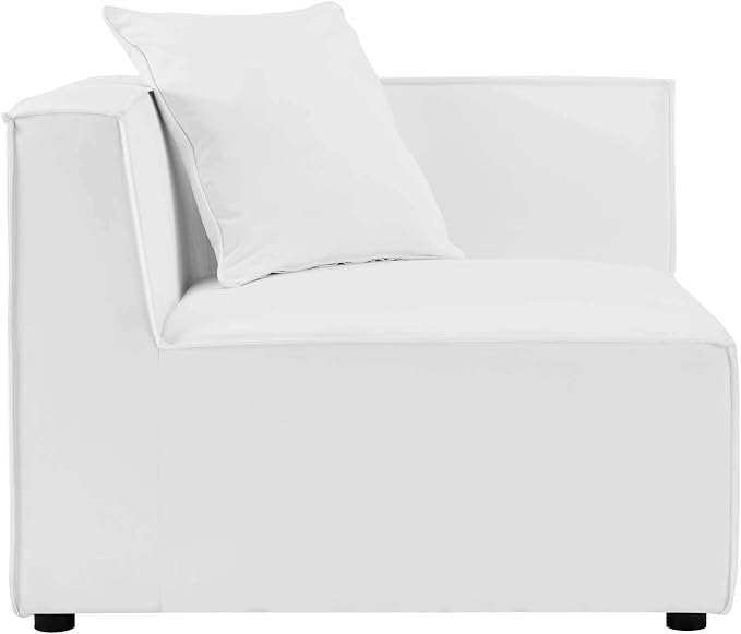 Modway EEI-4379-WHI Saybrook Patio Upholstered 3-Piece Sectional Sofa in White