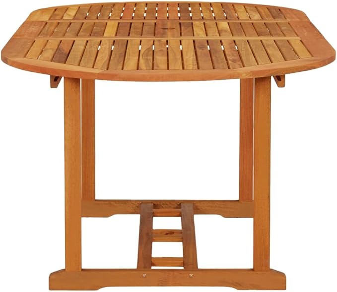 vidaXL Outdoor Dining Table, Extendable Patio Table, Garden Table with Umbrella Hole, Garden Furniture for Porch Deck, Farmhouse, Solid Eucalyptus Wood