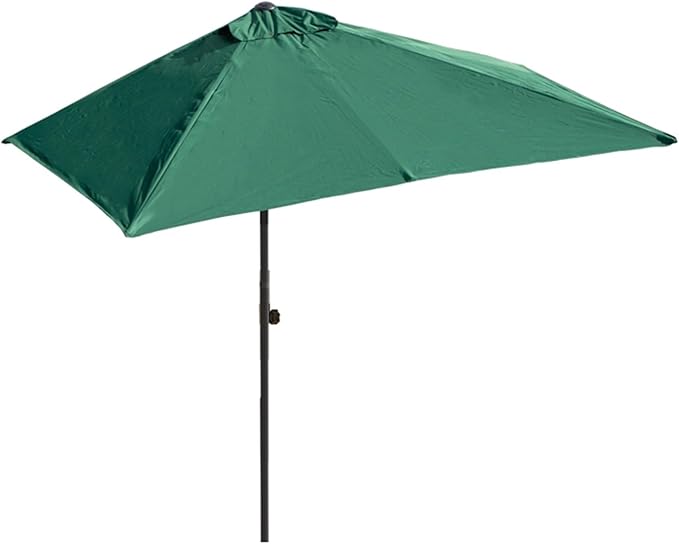 6.6Ft/8.3Ft Half Umbrella Outdoor Patio, Garden Umbrella with Easy Crank Lift Offset Patio Umbrella 5 Sturdy Ribs For Balcony, Deck, Backyard Garden,Courtyard Swimming Khaki 6.6ft/2m