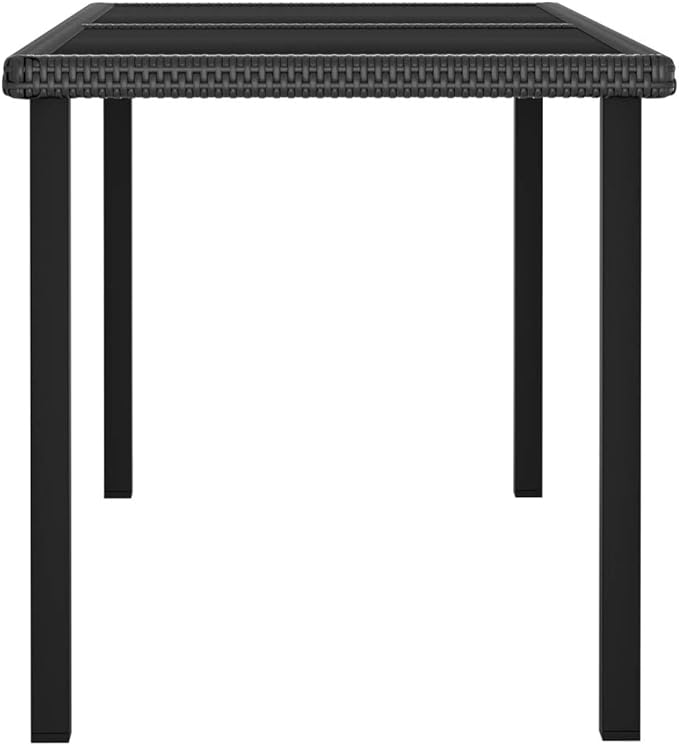 Patio Dining Set,Outdoor Seating Set,Patio Conversation Sets,Patio Table,for The Patio, Deck, Front Porch, Poolside or Balcony Poly Rattan Black