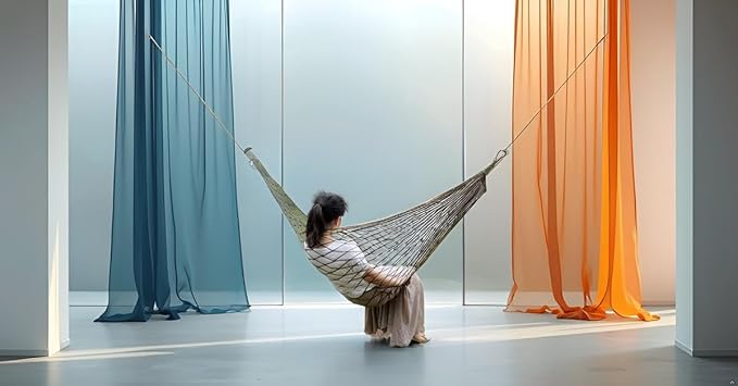 Hammock Hanging Mesh Strong Thick Nylon Rope Hammock Swinging Hammock Seat Travel Hanging Swing Chair