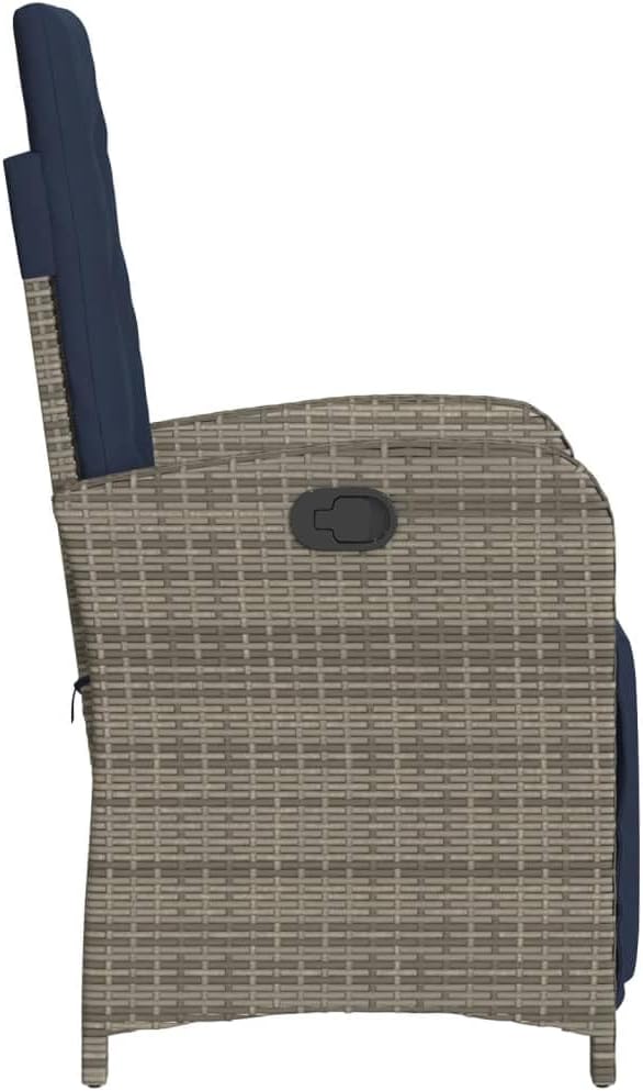 3 Piece Bistro Set with Cushions, Patio Conversation Set Porch Furniture Set Outdoor Sofa Set Front Porch Furniture for Poolside Garden Exhibition Negotiation Area Gray Poly Rattan