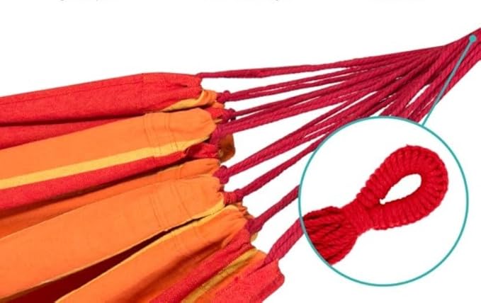 Heavy Duty Hammock-Double Hammock Bed with Portable Bag, Orange-Will Allow You to Sink into Sumptuous Comfort to Read a Novel, Take a Nap or Gaze at The Stars (HDH524)