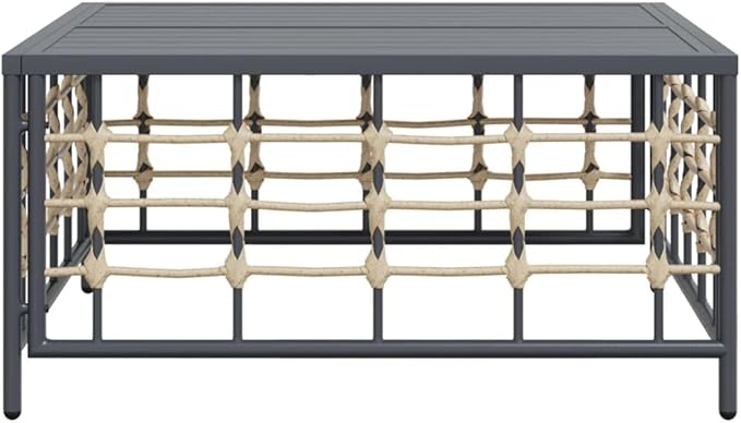 Patio Table Anthracite 27.6"x27.6"x13.4" Poly Rattan, Outdoor Patio Sectional, Outdoor Sofa Set, Furniture Conversation Sets, Outdoor Porch Furniture for Balcony, Yard