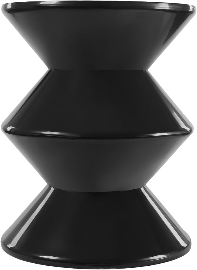 Funky Side Table Trendy Side Table Funky Sofa Stool Small Night Stand for Couch Sofa, White Outdoor Side Tables Boho Decor End Table for Coffee Patio (Black)