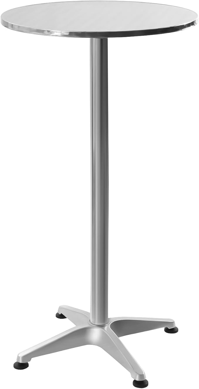 Metal Bar Table Aluminum Patio Tables Indoor-Outdoor Bar Height Table with Round Flip-UpTable H45inch