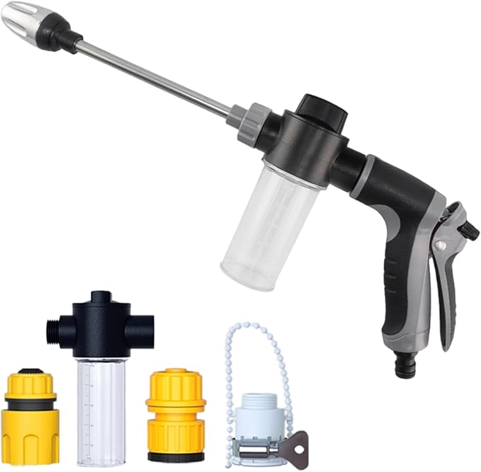 High-Pressure Pressure Washer with 360° Rotation and Three Spray Modes for a Powerful Water Jet,Ideal for Car Washing, Garden Watering, and Patio Cleaning,Compatible with All Types of Garden Hoses