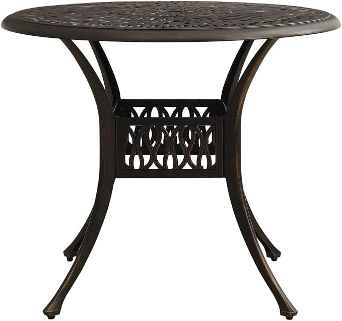 Patio Table Bronze 35.4"x35.4"x29.1" Cast Aluminum, Outdoor Dining Table, Outdoor Patio Table, Outdoor Bar Table, Bistro Table for Patio Balcony Proch Poolside